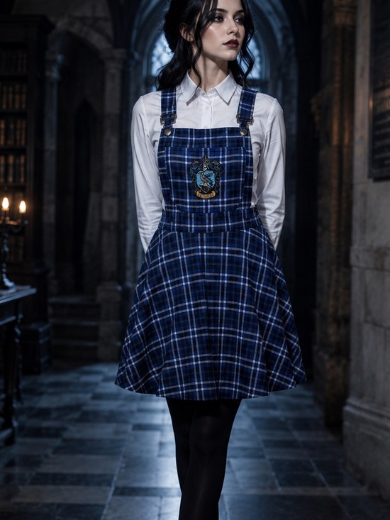Wizarding World Of Harry Potter Dresses & Skirts - Harry Potter Ravenclaw Blue Plaid Pinafore Skirtall Dark Academia Cottagecore M